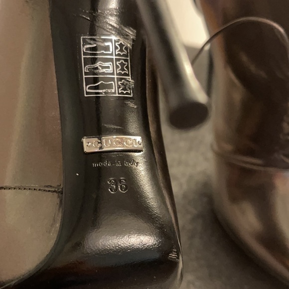 Gucci, Beautiful metallic bronze booties, 5” heels - Picture 5 of 7